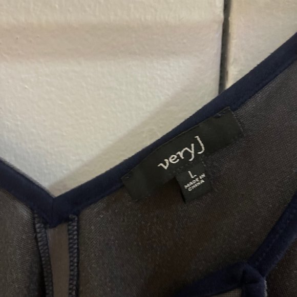 Very J Suede Tank Top Blue and Grey Size L - Picture 3 of 3